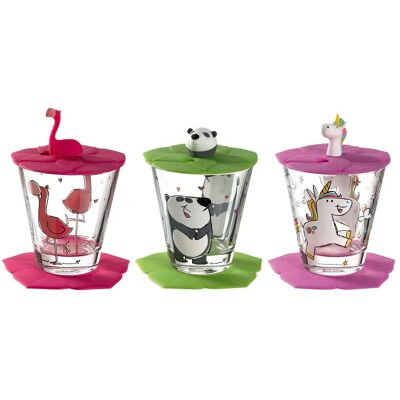 LEONARDO Kinder Trink - Set 9-tlg. Flamingo /Einhorn / Panda Bambini ¦ Glas ¦ LEONARDO Kinder Trink - Set 9-tlg. Flamingo /Einhorn / Panda Bambini ¦ Glas ¦