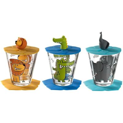 LEONARDO Kinder Trink - Set 9-tlg. Löwe / Krokodil / Elefant Bambini ¦ Glas LEONARDO Kinder Trink - Set 9-tlg. Löwe / Krokodil / Elefant Bambini ¦ Glas