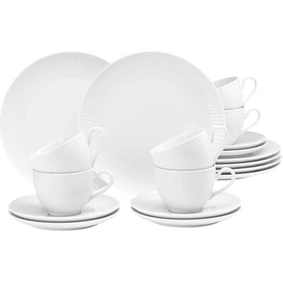 Seltmann Weiden Amina Weiß 18-teiliges Kaffeegeschirr-Set Seltmann Weiden Amina Weiß 18-teiliges Kaffeegeschirr-Set