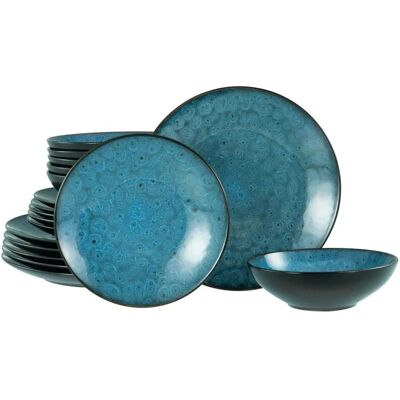 CreaTable Kombiservice Capri ¦ blau ¦ Steinzeug/Steingut ¦ Maße (cm): B: 30 H: CreaTable Kombiservice Capri ¦ blau ¦ Steinzeug/Steingut ¦ Maße (cm): B: 30 H: