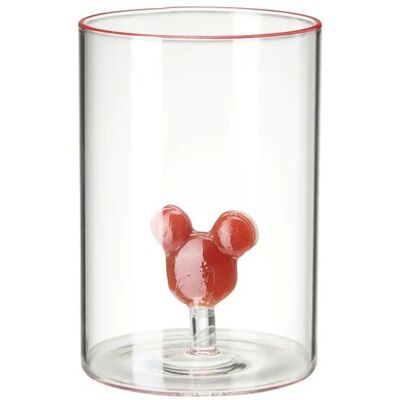 Disney Glas mit 3D Mickey ¦ rot ¦ Glas ¦ Maße (cm): H: 10,5 Ø: 7.4 Disney Glas mit 3D Mickey ¦ rot ¦ Glas ¦ Maße (cm): H: 10,5 Ø: 7.4