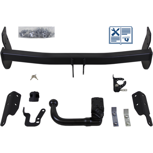 Brink Anhängerkupplung abnehmbar inkl. TowTec E-Satz 13polig & Montage - NISSAN X-TRAIL III