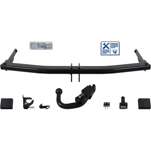 Brink Anhängerkupplung abnehmbar inkl. TowTec E-Satz 13polig & Montage - VW TOURAN