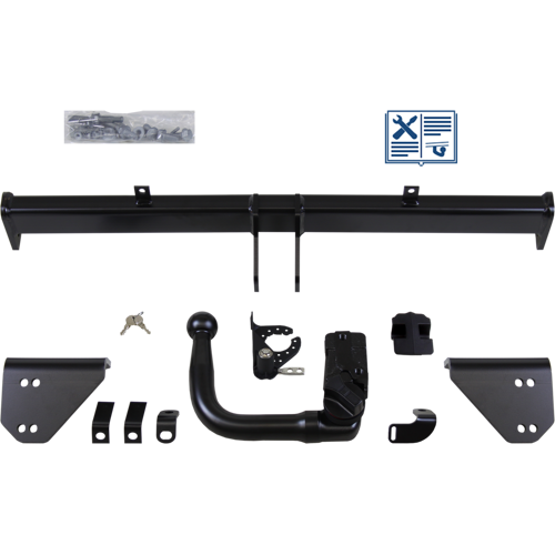Brink Anhängerkupplung abnehmbar inkl. TowTec E-Satz 13polig & Montage - BMW 1