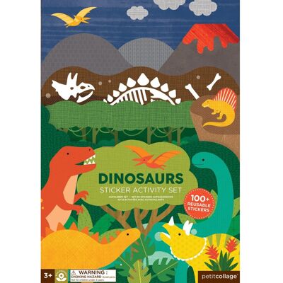 Petit Collage Wiederverwendbare Aufkleber mit Dinosaurier-Szene Petit Collage Wiederverwendbare Aufkleber mit Dinosaurier-Szene