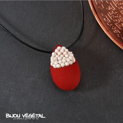 Radis et Capucine Live-Schmuck - Halskette Tear rot mit permanenten weißen Blumen Radis et Capucine Live-Schmuck - Halskette Tear rot mit permanenten weißen Blumen