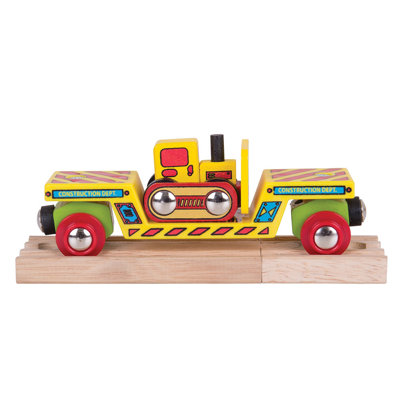 Bigjigs Holzbahn Bulldozer Niveaufahrzeug - Spielset Bigjigs Holzbahn Bulldozer Niveaufahrzeug - Spielset