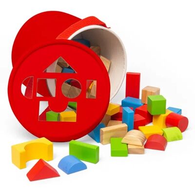 Bigjigs Toys Die ersten Holzklötze und Steckspiel im Trommel Bigjigs Toys Die ersten Holzklötze und Steckspiel im Trommel