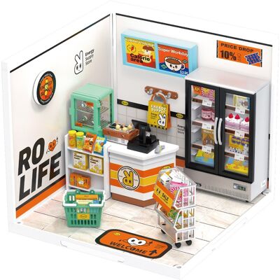 Robotime Miniatur-DIY-Plastik-Supermarkt - Energieversorgung Robotime Miniatur-DIY-Plastik-Supermarkt - Energieversorgung