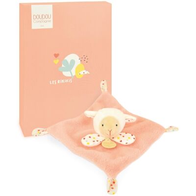 Doudou et Compagnie Paris Doudou Plüsch-Schlafunterlage oranges Schaf 19 cm Doudou et Compagnie Paris Doudou Plüsch-Schlafunterlage oranges Schaf 19 cm