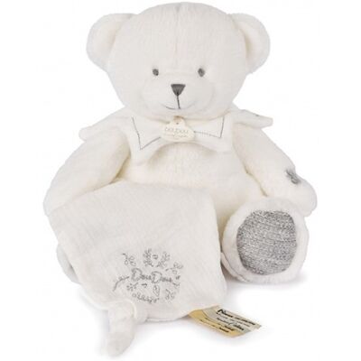 Doudou et Compagnie Paris Doudou Geschenkset Teddybär mit Decke 30 cm Grau Doudou et Compagnie Paris Doudou Geschenkset Teddybär mit Decke 30 cm Grau