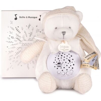 Doudou et Compagnie Paris Doudou Geschenkset Musikalisches Nachtlicht mit Projektion Weißer Teddybär Doudou et Compagnie Paris Doudou Geschenkset Musikalisches Nachtlicht mit Projektion Weißer Teddybär