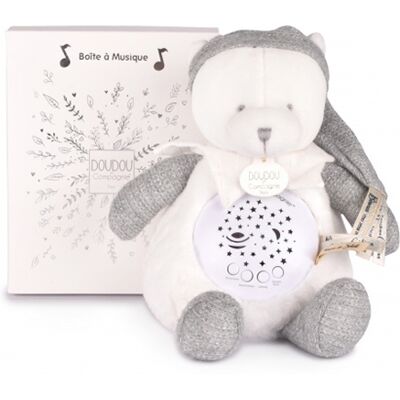 Doudou et Compagnie Paris Doudou Geschenkset Musikalisches Nachtlicht mit Projektion Grauer Teddybär Doudou et Compagnie Paris Doudou Geschenkset Musikalisches Nachtlicht mit Projektion Grauer Teddybär