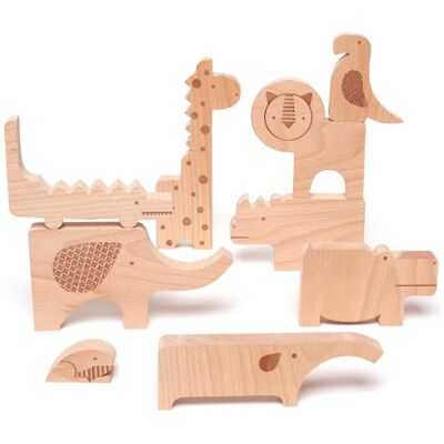 Petitcollage Holztiere Puzzle-Set - Umweltfreundliches Montessori-Spielzeug Petitcollage Holztiere Puzzle-Set - Umweltfreundliches Montessori-Spielzeug
