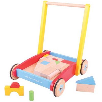 Bigjigs Toys Bigjigs Baby Holzklötze im Einkaufswagen Bigjigs Toys Bigjigs Baby Holzklötze im Einkaufswagen