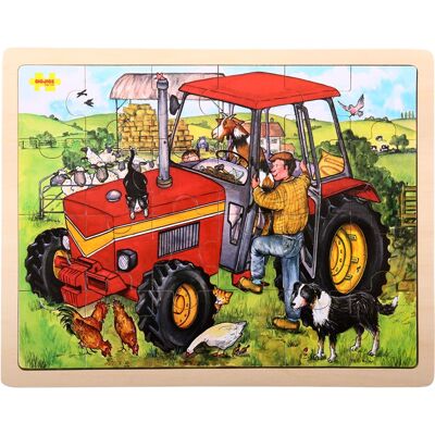 Bigjigs Toys Holzpuzzle Traktor mit Ablage - 24 Teile für Kinder Bigjigs Toys Holzpuzzle Traktor mit Ablage - 24 Teile für Kinder
