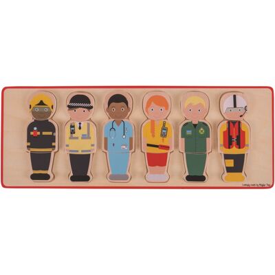 Bigjigs Toys Puzzle-Rettungsteam einsetzen Bigjigs Toys Puzzle-Rettungsteam einsetzen