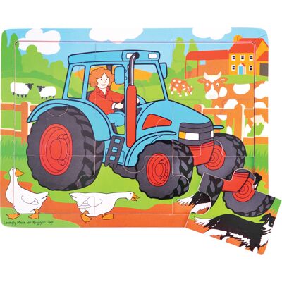 Bigjigs Spielzeug Holz 9 Stück Tablett Puzzle Traktor - Puzzle Bigjigs Spielzeug Holz 9 Stück Tablett Puzzle Traktor - Puzzle