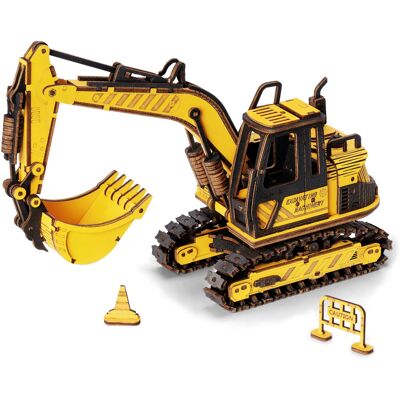 RoboTime Mechanisches 3D-Puzzle aus Holz Bagger RoboTime Mechanisches 3D-Puzzle aus Holz Bagger
