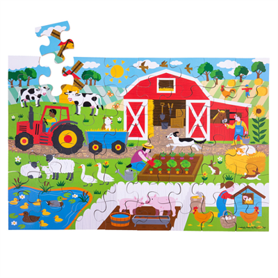 Bigjigs Toys Bodenpuzzle Bauernhof 48 Teile Bigjigs Toys Bodenpuzzle Bauernhof 48 Teile