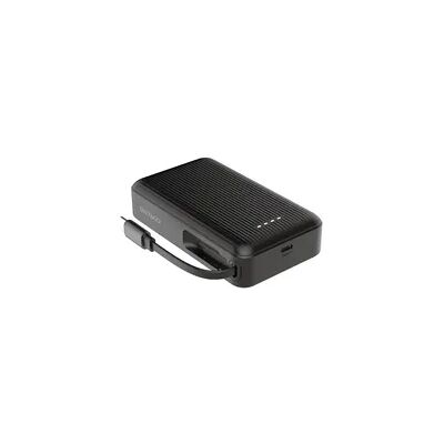 Deltaco 10.000 mAh Powerbank mit einziehbarem Kabel (90 cm) - Schwarz Deltaco 10.000 mAh Powerbank mit einziehbarem Kabel (90 cm) - Schwarz
