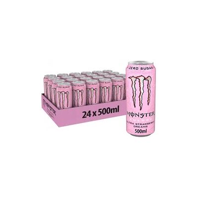 Monster Cable Energy Ultra Strawberry Dreams Zero Sugar 24 x 500ml Monster Cable Energy Ultra Strawberry Dreams Zero Sugar 24 x 500ml