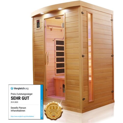 Dewello Infrarotkabine Infrarotsauna PIERSON 135cm x 105cm inkl. Vollspektrumstrahler, Bodenstrahler