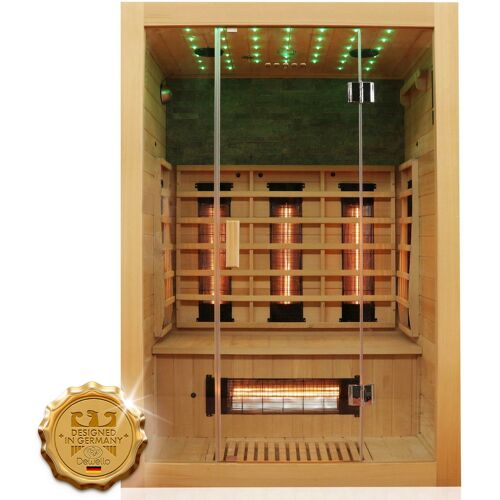Dewello Infrarotkabine Infrarotsauna MILTON 135cm x 105cm inkl. Vollspektrumstrahler, Bodenstrahler