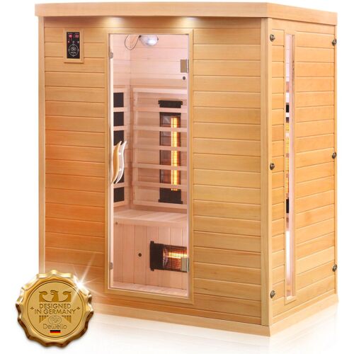 Dewello Infrarotkabine Infrarotsauna PIERSON 160cm x 105cm inkl. Vollspektrumstrahler, Bodenstrahler
