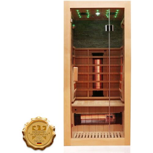 Dewello Infrarotkabine Infrarotsauna MILTON 90cm x 90cm inkl. Vollspektrumstrahler, Bodenstrahler