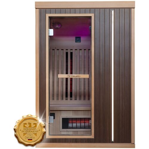 Dewello Infrarotkabine Infrarotsauna MELVILLE 130cm x 105cm inkl. Vollspektrumstrahler, Bodenstrahler