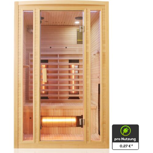 TroniTechnik Infrarotkabine Infrarotsauna MANILA 120cm x 100cm inkl. Vollspektrumstrahler, Bodenstrahler
