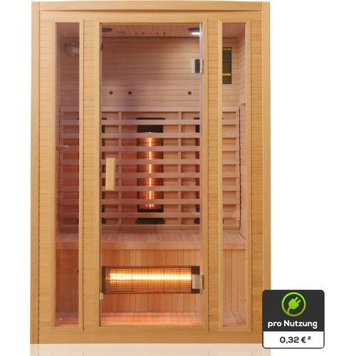 TroniTechnik Infrarotkabine Infrarotsauna MANILA 130cm x 100cm inkl. Vollspektrumstrahler, Bodenstrahler