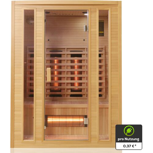 TroniTechnik Infrarotkabine Infrarotsauna MANILA 140cm x 100cm inkl. Vollspektrumstrahler, Bodenstrahler