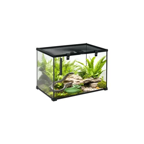 PawHut Terrarium für Reptilien 50 x 30 x 35 cm, Glasterrarium Fütterungsbox für Reptilienzucht, Metallstruktur   Aosom.de