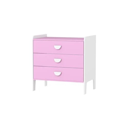 AIYAPLAY Spielzeugschrank für Kinder, Aufbewahrungsschrank mit 3 Schubladen, Kommode Spielzeug-Organizer Kinderregal für Kinderzimmer, Wohnzimmer, 60 x 40 x 60 cm Rosa+Weiß   Aosom