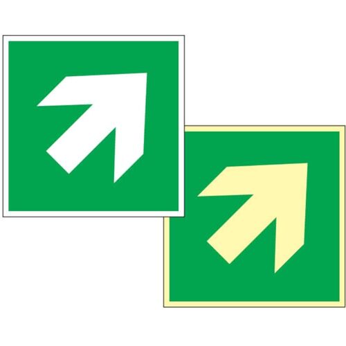 Abtec Zusatzzeichen zu Rettungswegschild Pfeil schräg links / rechts / oben / unten Image