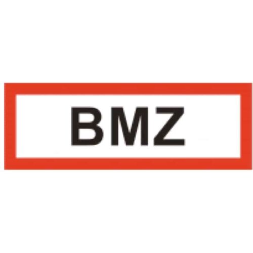 Brandschutzschild mit Text BMZ, 2-farbiger Siebdruck Image