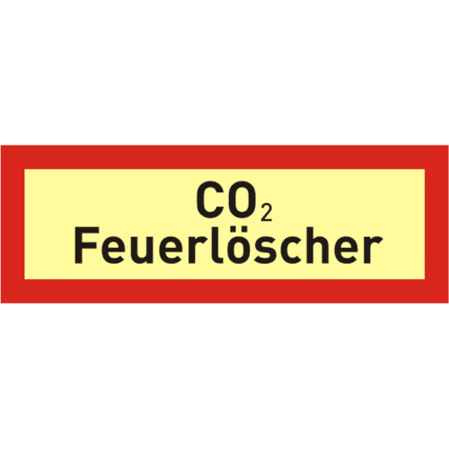 Abtec Brandschutzschild ( Zusatz ) mit Text CO2 - Feuerlöscher Image