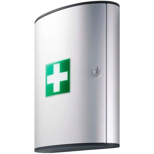 Denios Erste-Hilfe-Schrank aus Aluminium, mit 3 schwenkbaren Fächern, ohne Inhalt Image