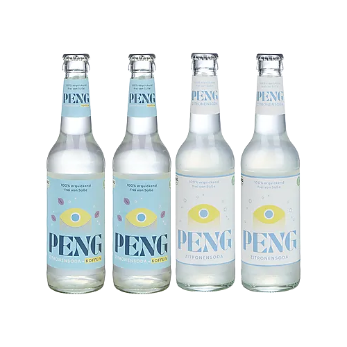 PENG Direktsaftsodas PENG Bio-ZitronenMix 12er Paket (6x Zitronensoda + 6x koffeinhaltiges Zitronensoda)