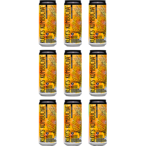 Rudys Brewing Co. 9x Rudy's Kombucha - Pineapple & Peach