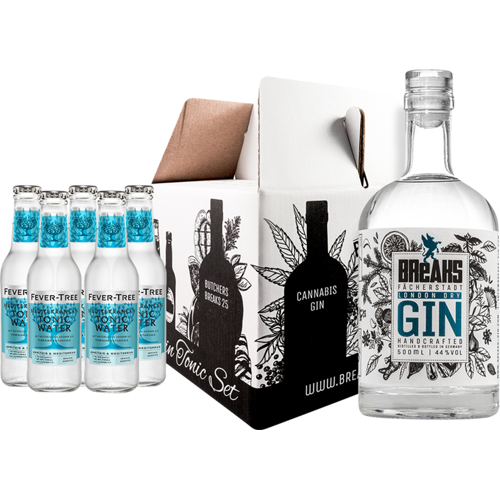 Breaks Gin Breaks Genießer-Set Premium Dry Gin (1x London Dry Gin + 5x Fever Tree Mediterranean Tonic Water)