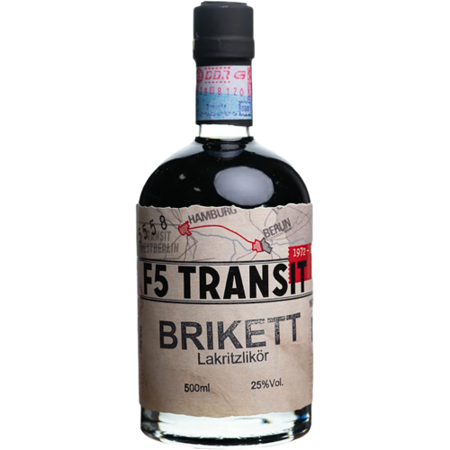 Schwechower Obstbrennerei BRIKETT Lakritz Likör No. 5558 - F5-Transit - Transitschnaps