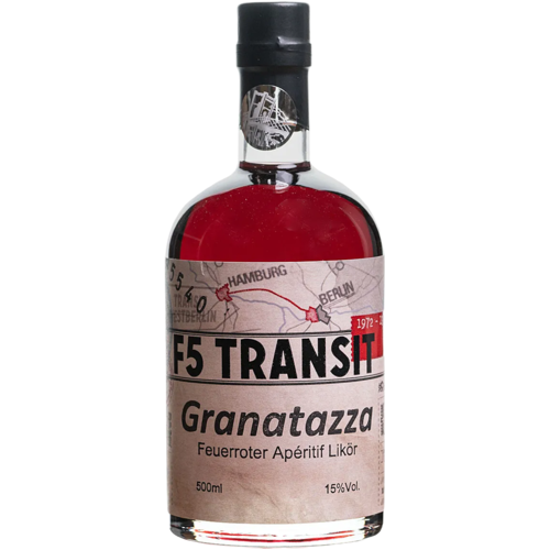 Schwechower Obstbrennerei Granatazza Aperitif Likör No. 5540 - Roter Granatapfel - F5 Transit - Transitschnaps