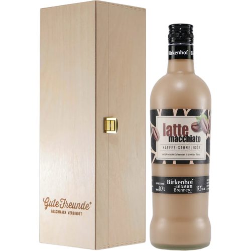 Birkenhof Brennerei Birkenhof Latte Macchiato Kaffee-Sahnelikör mit Geschenk-Holzkiste