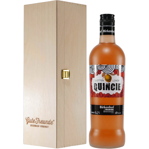 Birkenhof Brennerei Birkenhof Quincie Quittenlikör mit Geschenk-Holzkiste