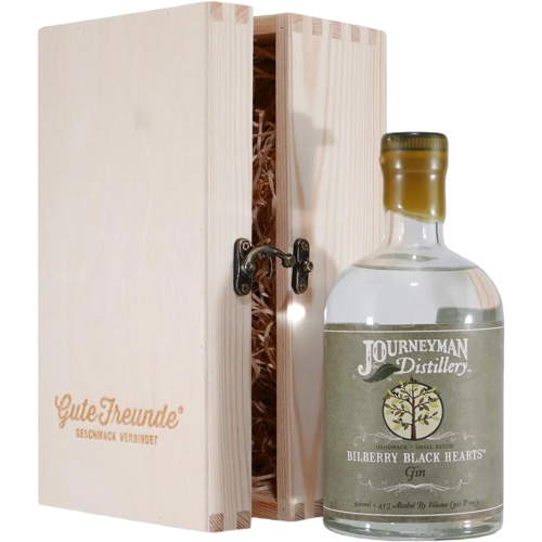 Journeyman Distillery Journeyman Bilberry Black Hearts Gin mit Geschenk-Holzkiste
