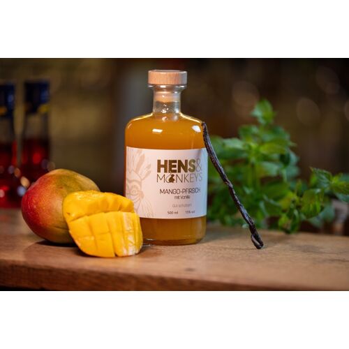 HENS & MONKEYS Mango-Pfirsich Likör mit Vanille