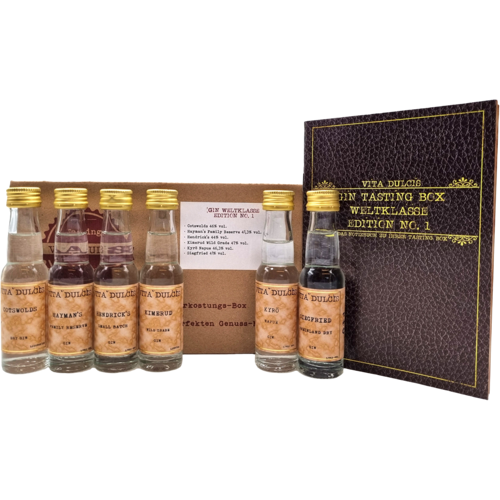 Gin Tasting Set Geschenkset Probierset: Weltklasse (6x Gin Minis) Vita Dulcis
